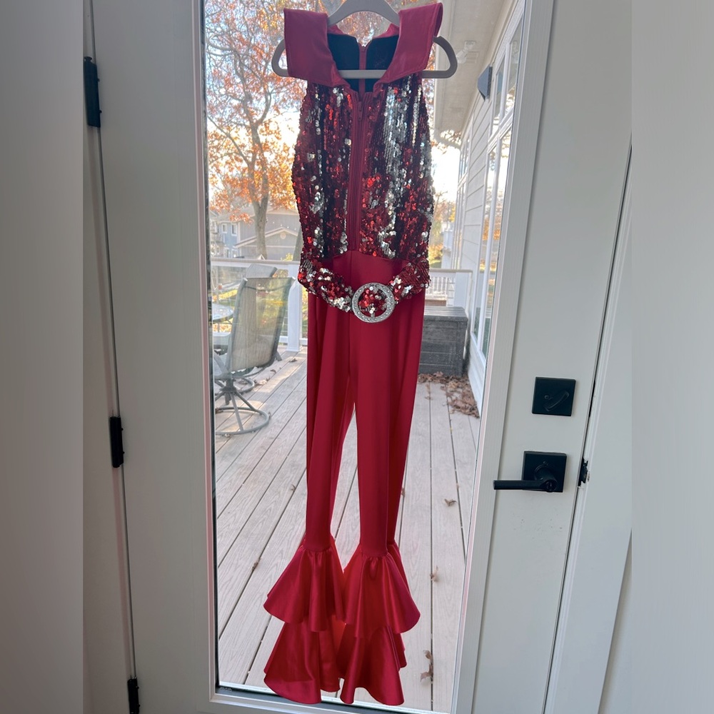 Weissman red, silver sequins costume